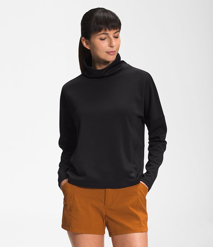 Pullover The North Face Mujer Basin Funnel Neck Manga Larga Negras - Peru 02784VISD